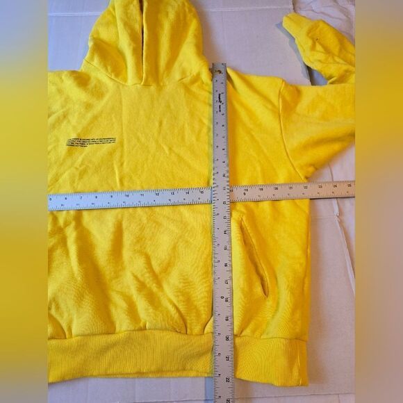 Pangaia Yellow Hooded Sweater Size Medium - Picture 9 of 11